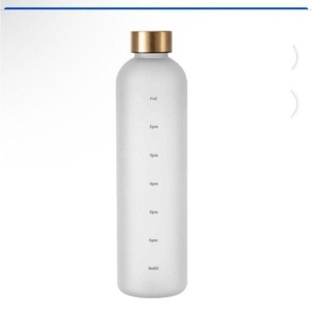 Frosted Water Bottle with Hourly Measurements